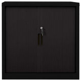 Sliding Door Cabinet Black 35.4"x15.7"x35.4" Steel