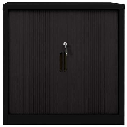 Sliding Door Cabinet Black 35.4"x15.7"x35.4" Steel