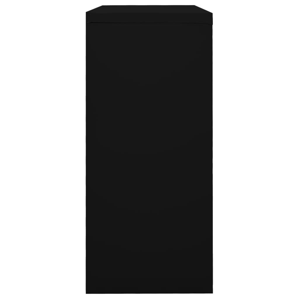 Sliding Door Cabinet Black 35.4"x15.7"x35.4" Steel
