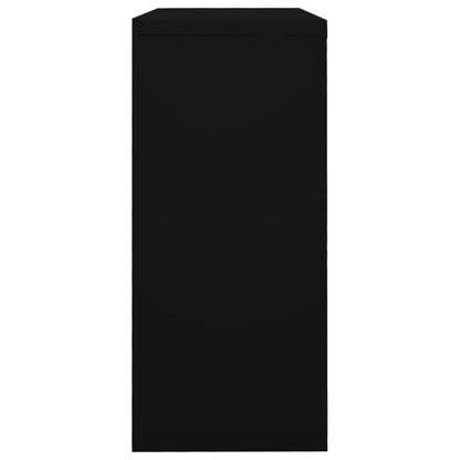 Sliding Door Cabinet Black 35.4"x15.7"x35.4" Steel