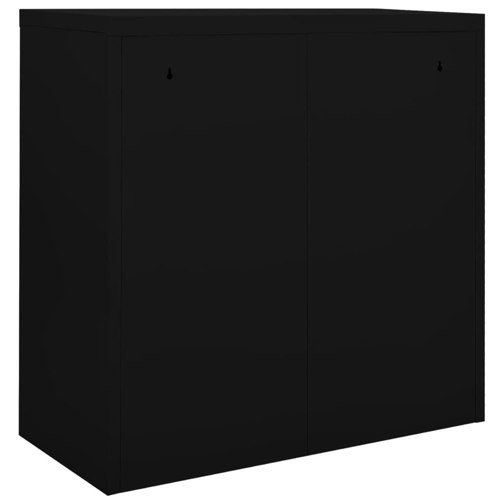 Sliding Door Cabinet Black 35.4"x15.7"x35.4" Steel