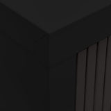 Sliding Door Cabinet Black 35.4"x15.7"x35.4" Steel