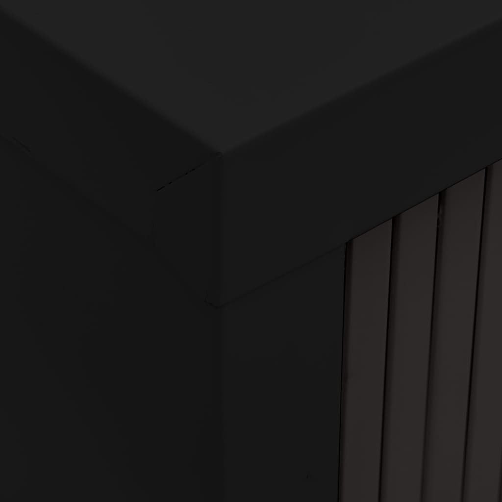 Sliding Door Cabinet Black 35.4"x15.7"x35.4" Steel