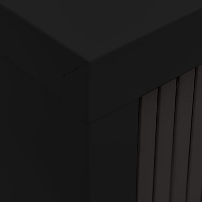 Sliding Door Cabinet Black 35.4"x15.7"x35.4" Steel