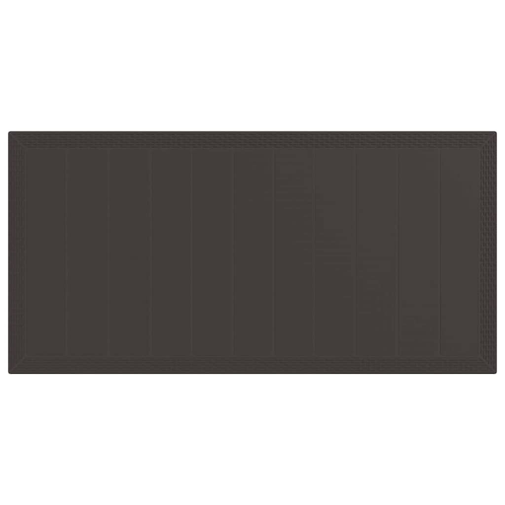 Garden Dining Set 9 pcs Brown Polypropylene