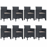 Garden Dining Set 9 pcs Anthracite Polypropylene