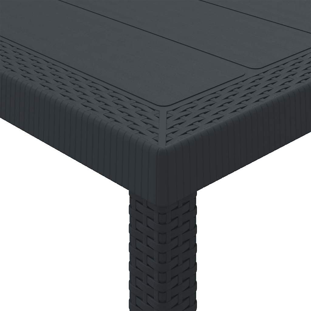Garden Dining Set 9 pcs Anthracite Polypropylene