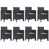 Garden Dining Set 9 pcs Anthracite Polypropylene