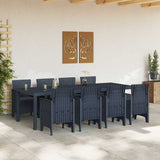 Garden Dining Set 9 pcs Anthracite Polypropylene