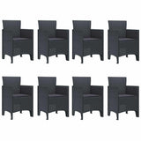 Garden Dining Set 9 pcs Anthracite Polypropylene