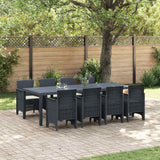 Garden Dining Set 9 pcs Anthracite Polypropylene
