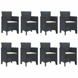 Garden Dining Set 9 pcs Anthracite Polypropylene
