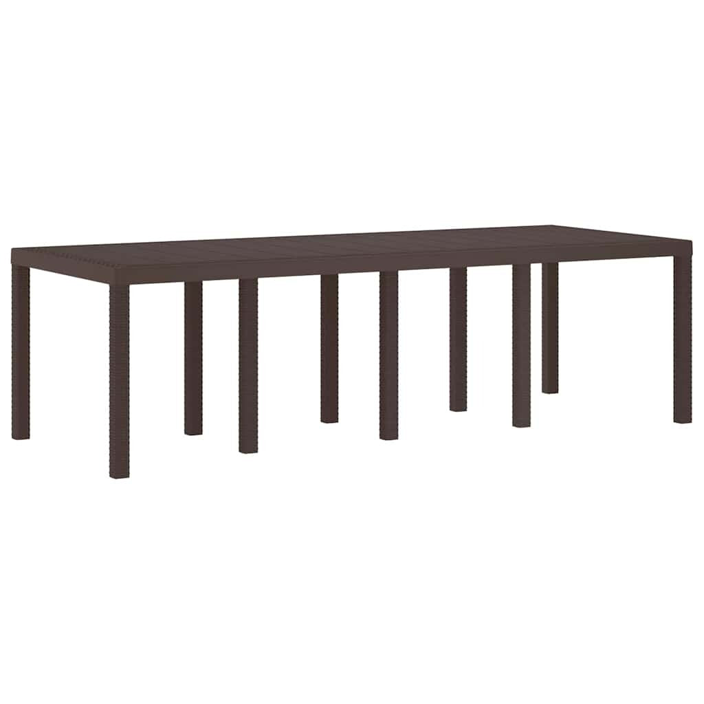 Garden Dining Set 9 pcs Brown Polypropylene