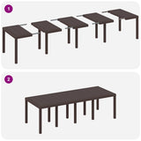 Garden Dining Set 9 pcs Brown Polypropylene