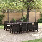 Garden Dining Set 9 pcs Brown Polypropylene