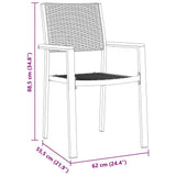 Garden Dining Set 7 pcs Black Powder-Coated Steel