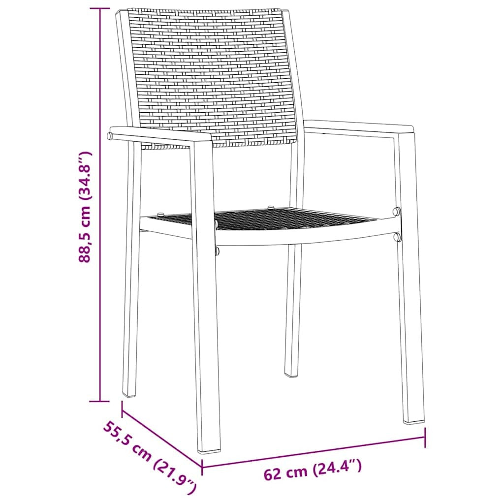 Garden Dining Set 7 pcs Black Powder-Coated Steel