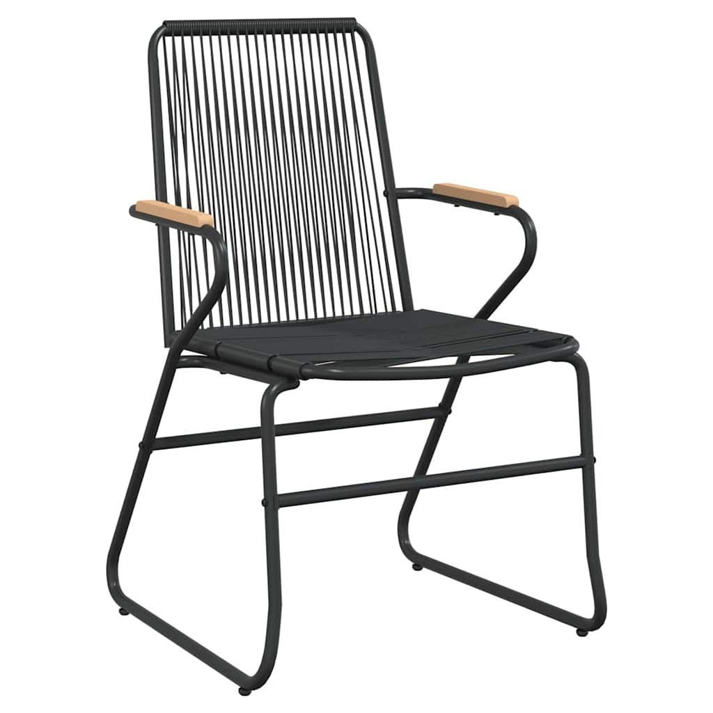 Garden Dining Set 7 pcs Black Powder-Coated Steel