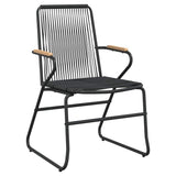 Garden Dining Set 7 pcs Black Powder-Coated Steel