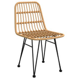 Garden Dining Set 5 pcs Brown Powder-Coated Steel