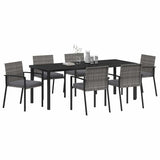 Garden Dining Set 6 pcs Grey Powder-Coated Steel