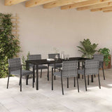 Garden Dining Set 6 pcs Grey Powder-Coated Steel
