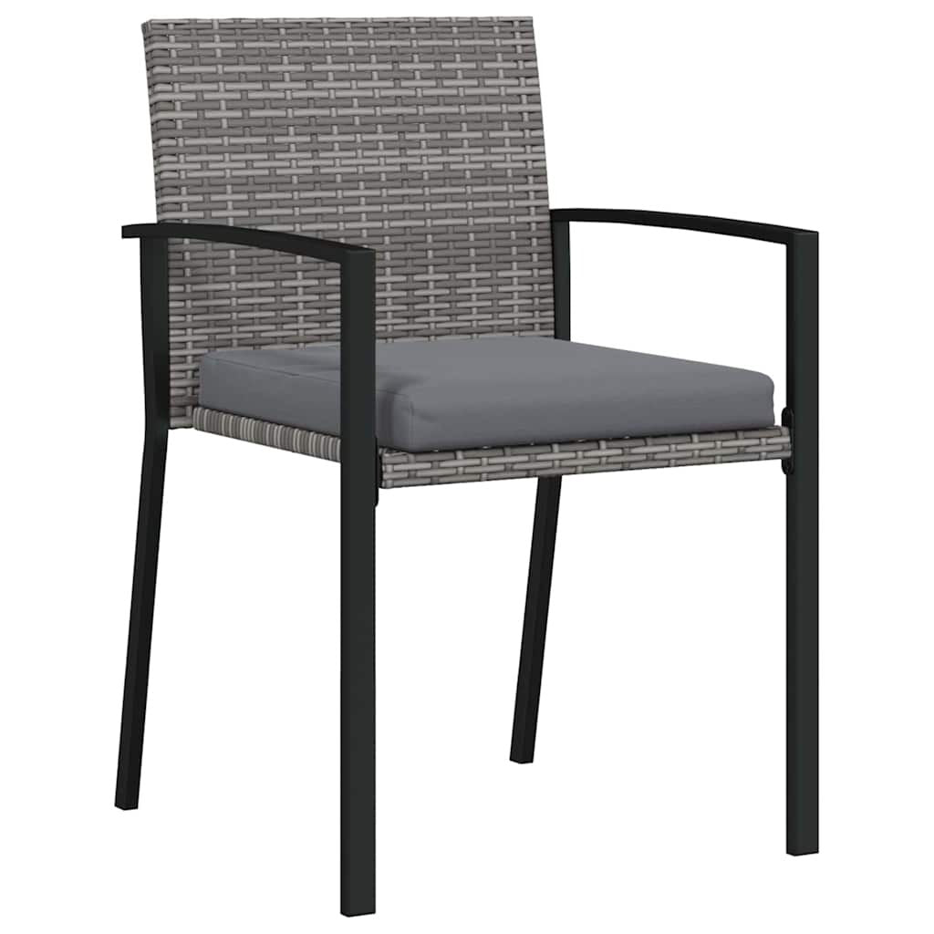 Garden Dining Set 6 pcs Grey Powder-Coated Steel