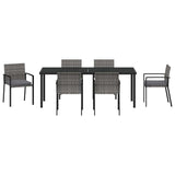 Garden Dining Set 6 pcs Grey Powder-Coated Steel