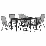 Garden Dining Set 7 pcs Anthracite Powder-Coated Steel