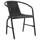 Garden Dining Set 7 pcs Black Powder-Coated Steel