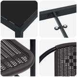 Garden Dining Set 7 pcs Black Powder-Coated Steel