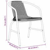Garden Dining Set 7 pcs Black Powder-Coated Steel