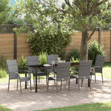 Garden Dining Set 7 pcs Grey Powder-Coated Steel