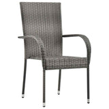 Garden Dining Set 7 pcs Grey Powder-Coated Steel