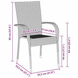 Garden Dining Set 7 pcs Grey Powder-Coated Steel