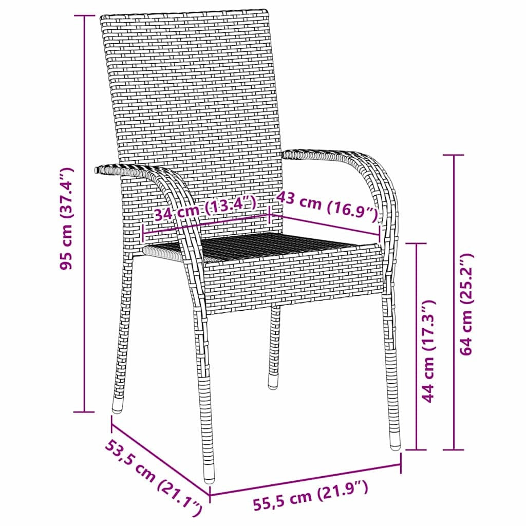 Garden Dining Set 7 pcs Grey Powder-Coated Steel