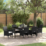 Garden Dining Set 7 pcs Black Poly Rattan