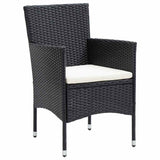 Garden Dining Set 7 pcs Black Poly Rattan