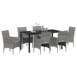 Garden Dining Set 7 pcs Grey Poly Rattan