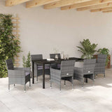 Garden Dining Set 7 pcs Grey Poly Rattan