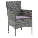Garden Dining Set 7 pcs Grey Poly Rattan