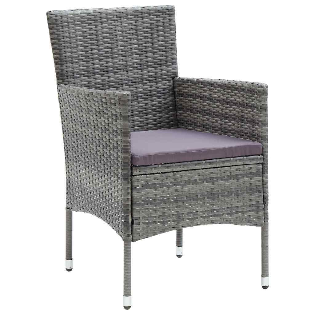 Garden Dining Set 7 pcs Grey Poly Rattan
