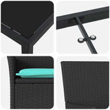 Table and Chair Set 9 pcs Black PE Rattan