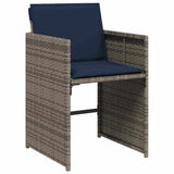 Garden Dining Set 9 pcs Grey Poly Rattan