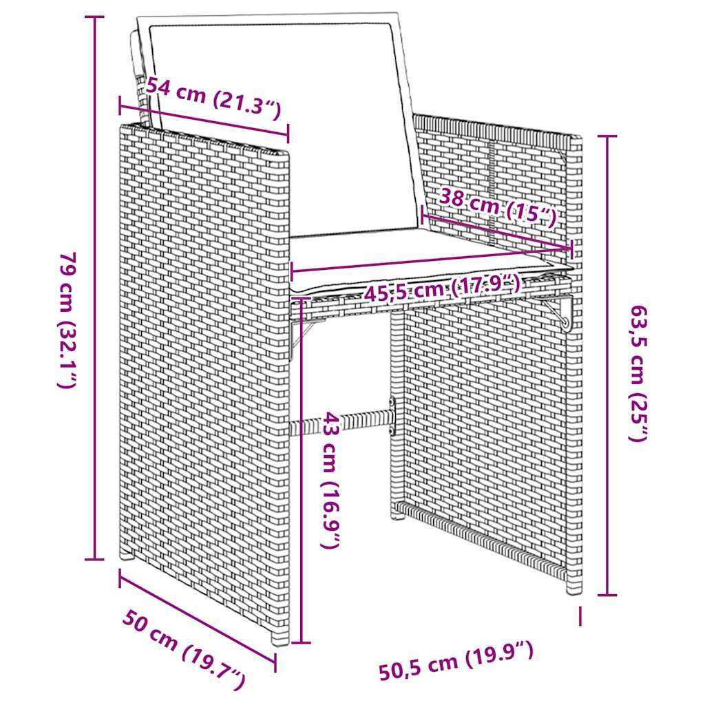 Garden Dining Set 9 pcs Grey Poly Rattan