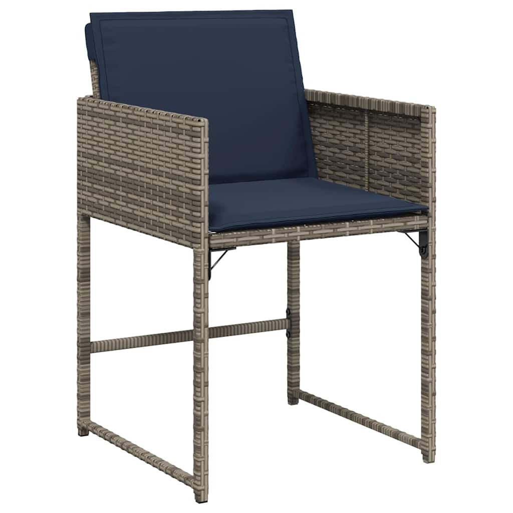 Garden Dining Set 9 pcs Grey Poly Rattan