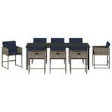 Garden Dining Set 9 pcs Grey Poly Rattan