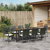 Garden Dining Set 9 pcs Black Poly Rattan