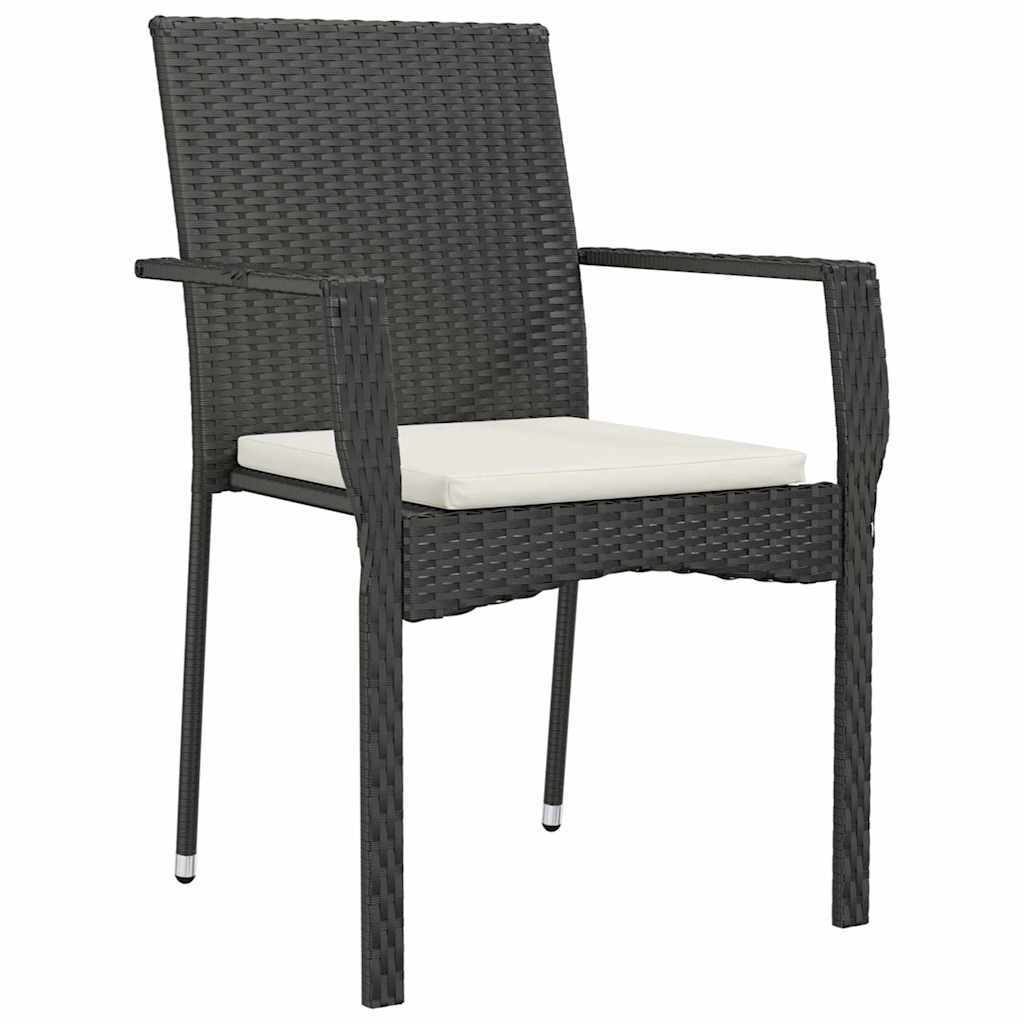 Garden Dining Set 9 pcs Black Poly Rattan