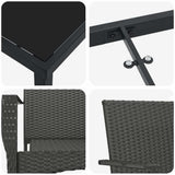 Garden Dining Set 9 pcs Black Poly Rattan